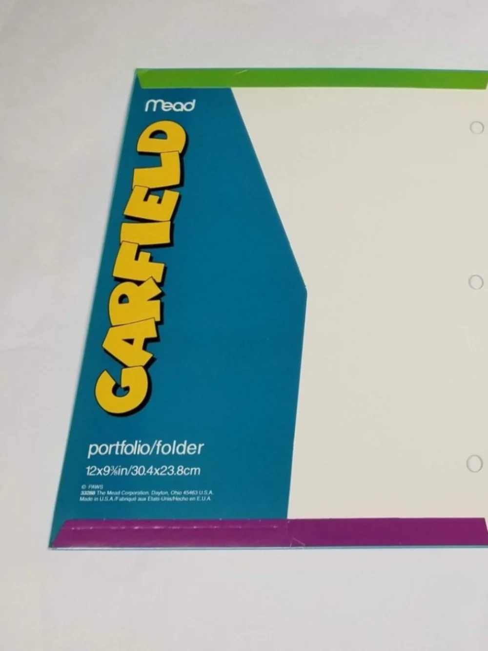 Vintage Mead Garfield Cat Portfolio Folder 12x9 3/8